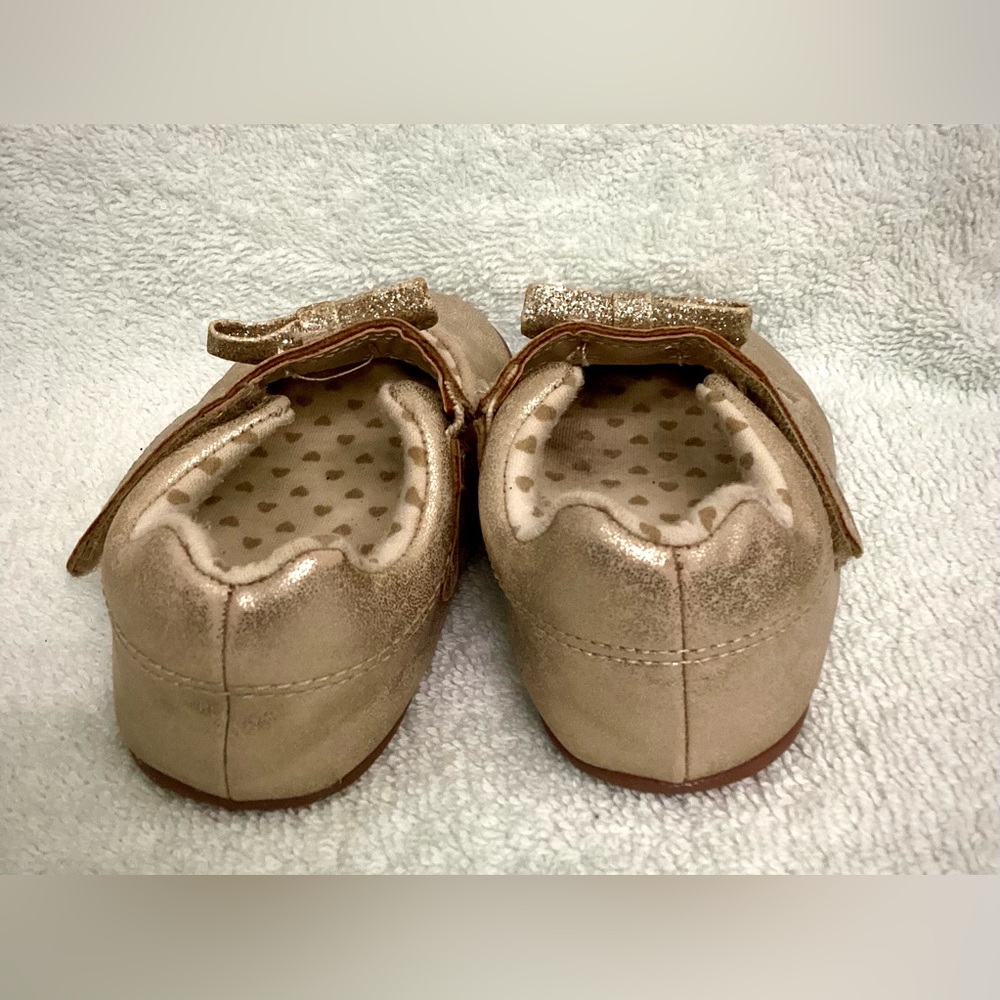 Carters Gold Shoes with Bows - Picture 3 of 12